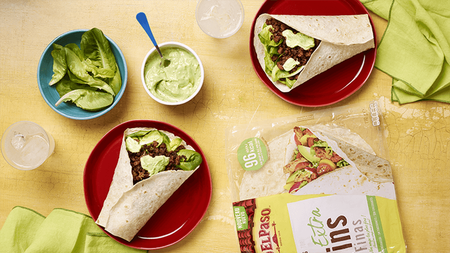 Fajitas au bœuf et aux avocats